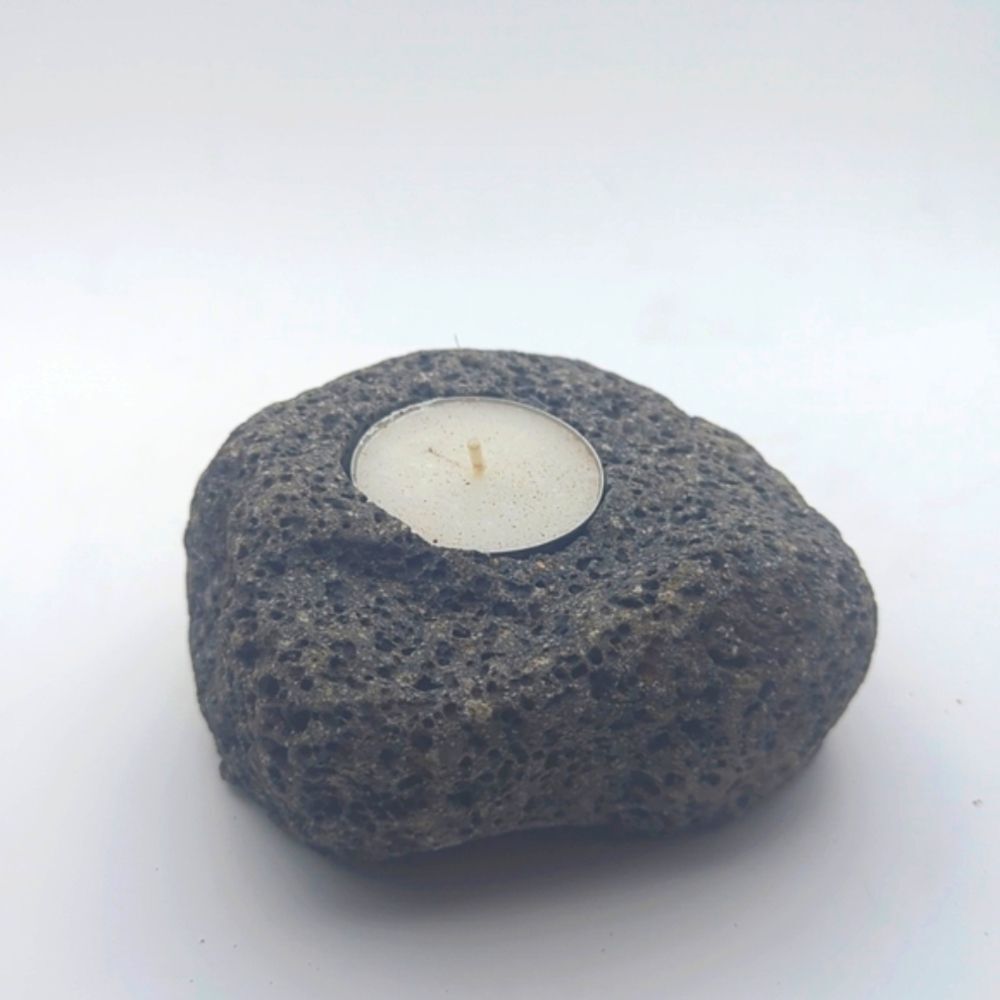 Icelandic Lava Votive Holder Islenskt Hraun.